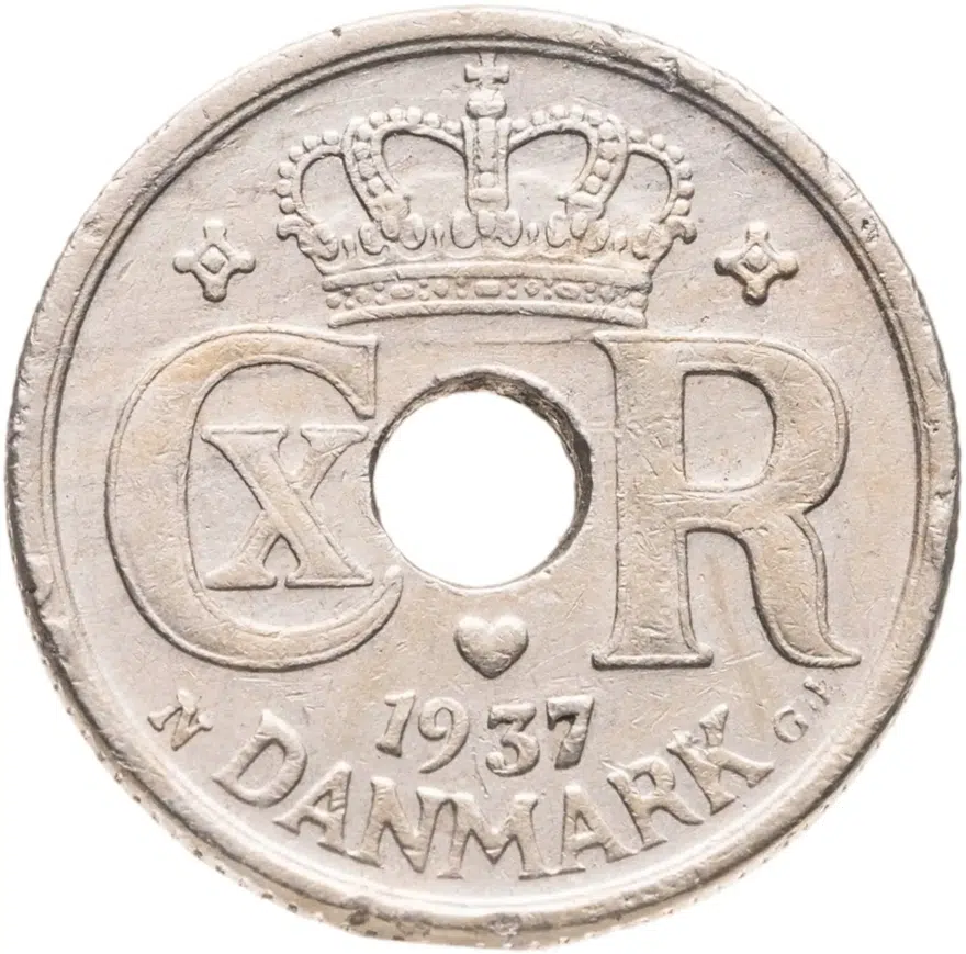 Дания 10 эре (ore) 1937, аверс