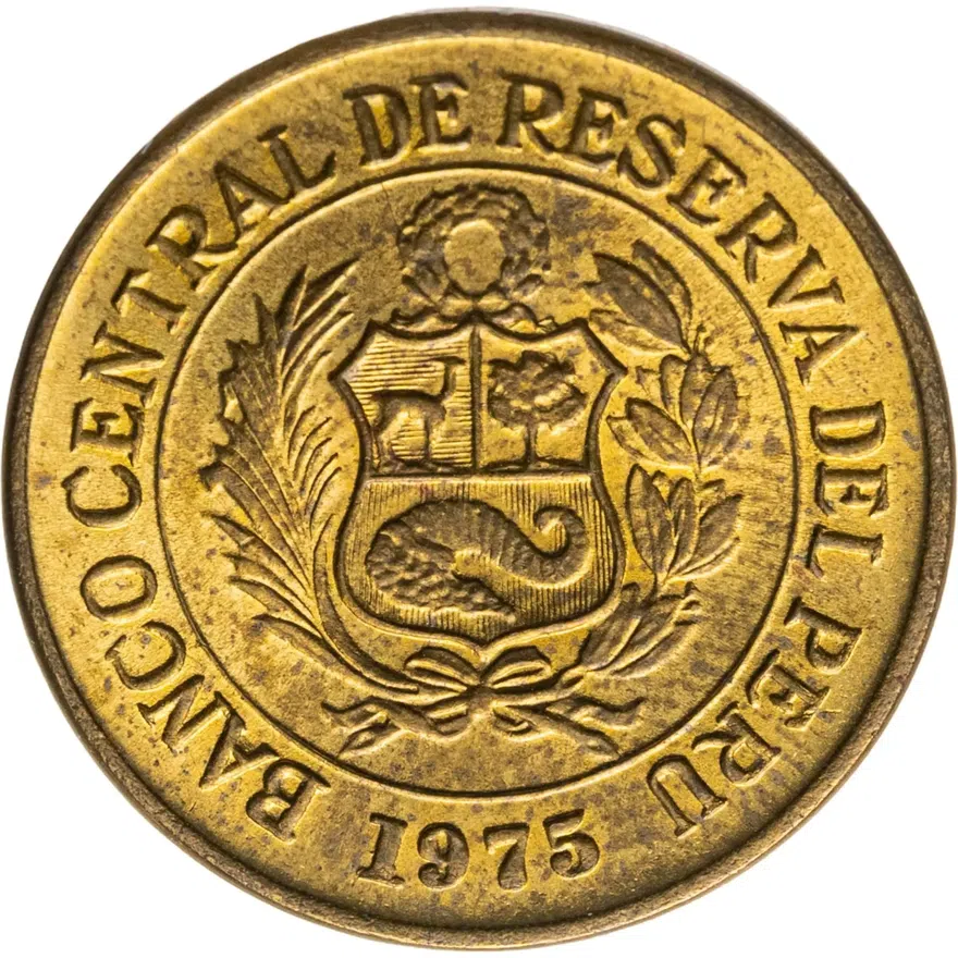 Перу 1/2 соля (sol) 1975  Без ламы на реверсе
