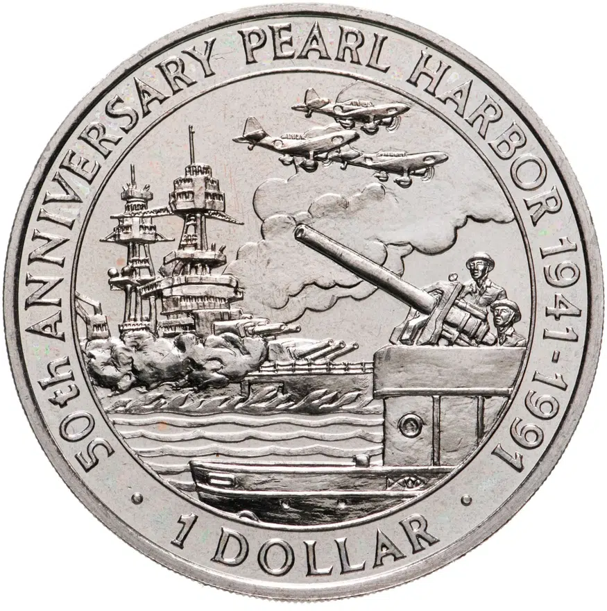 Соломоновы Острова 1 доллар (dollar) 1991  50 лет Нападению на Перл-Харбор