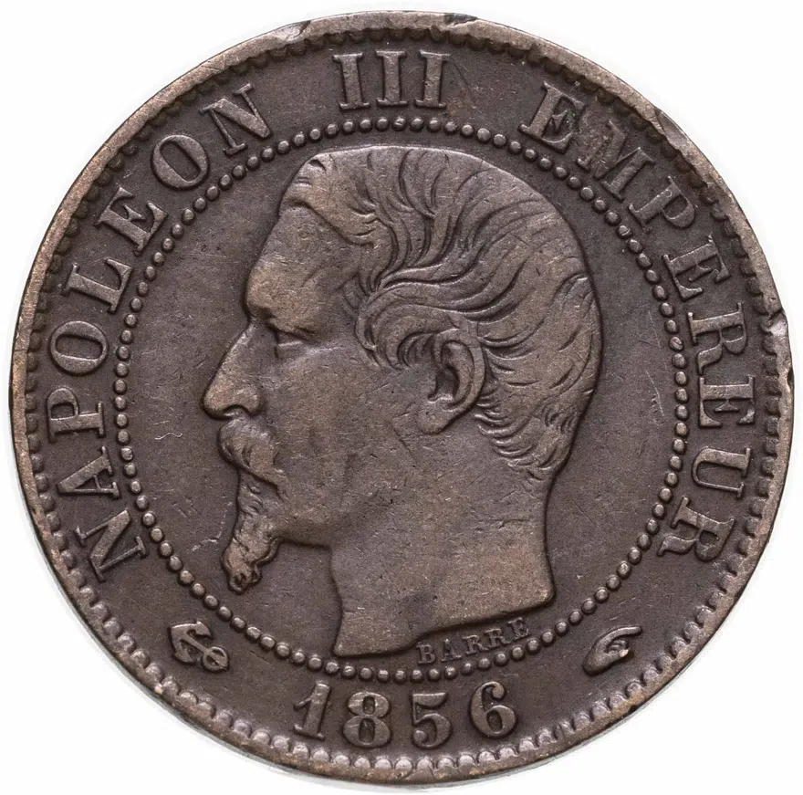 Франция 5 сантимов 1856, аверс
