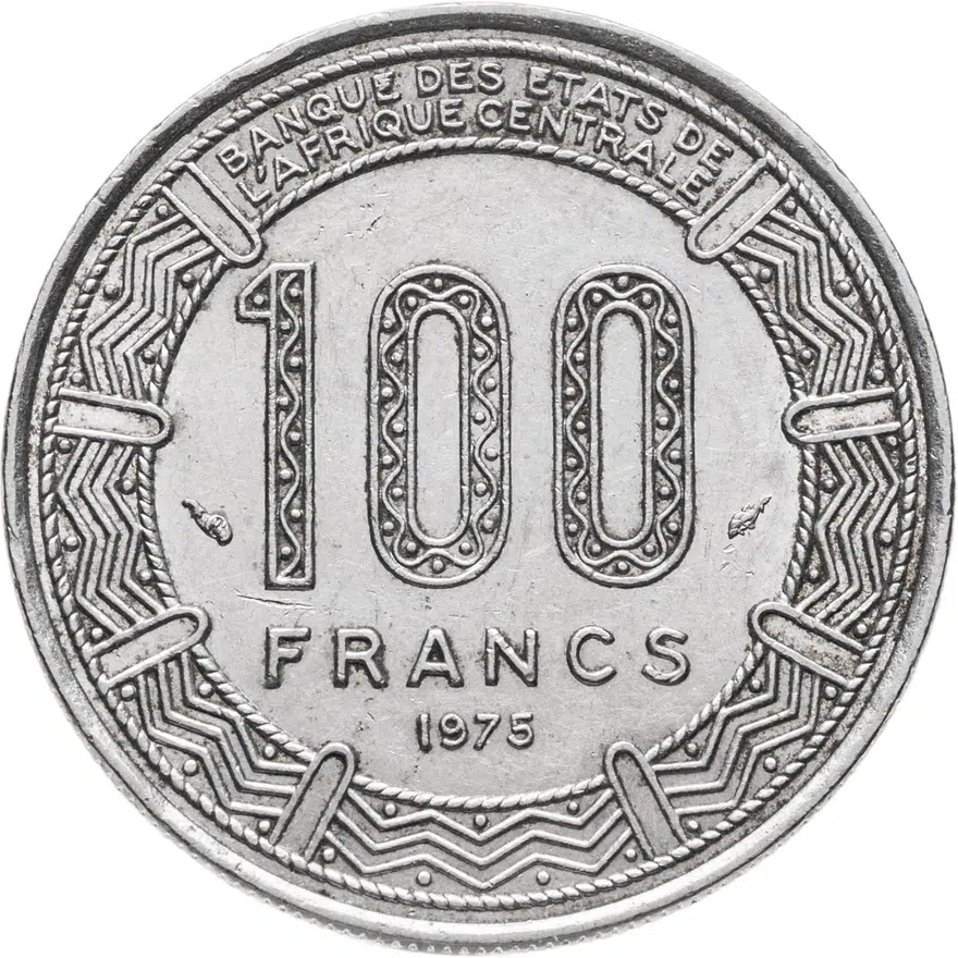 Республика Конго 100 франков (francs) 1975, реверс