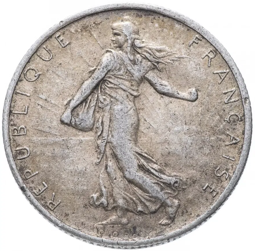 Франция 2 франка (francs) 1912, реверс