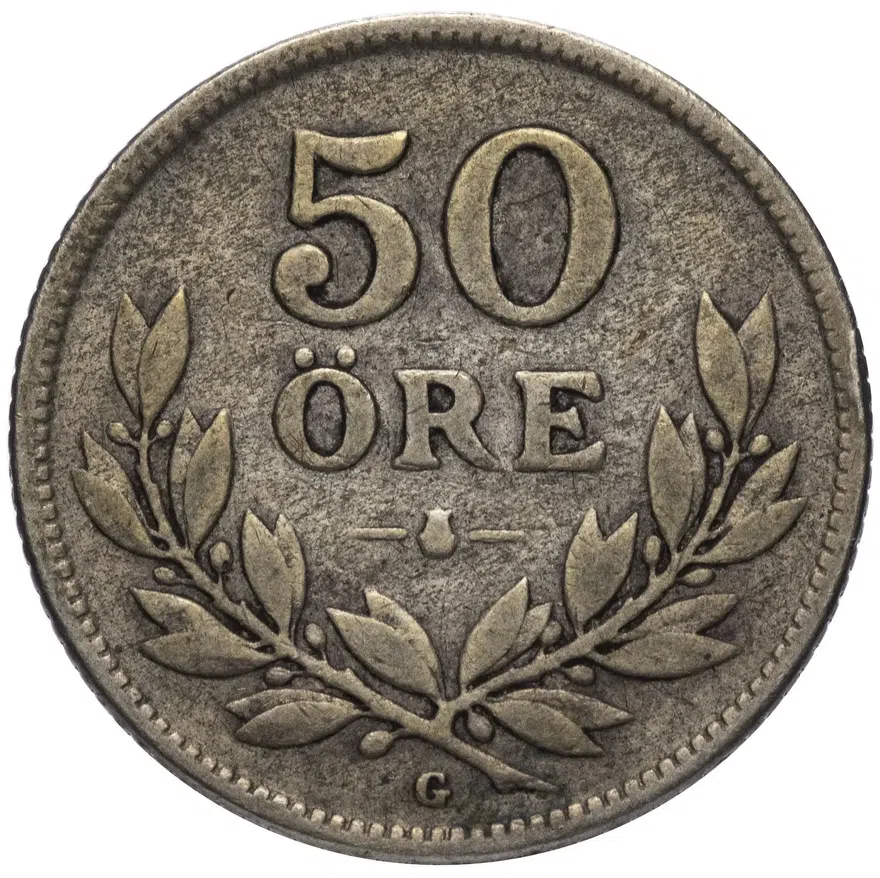 Швеция 50 эре 1928, аверс