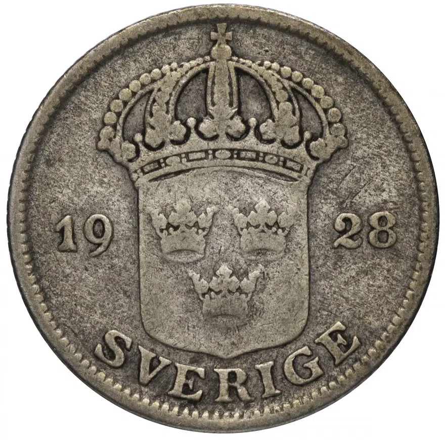 Швеция 50 эре 1928, реверс