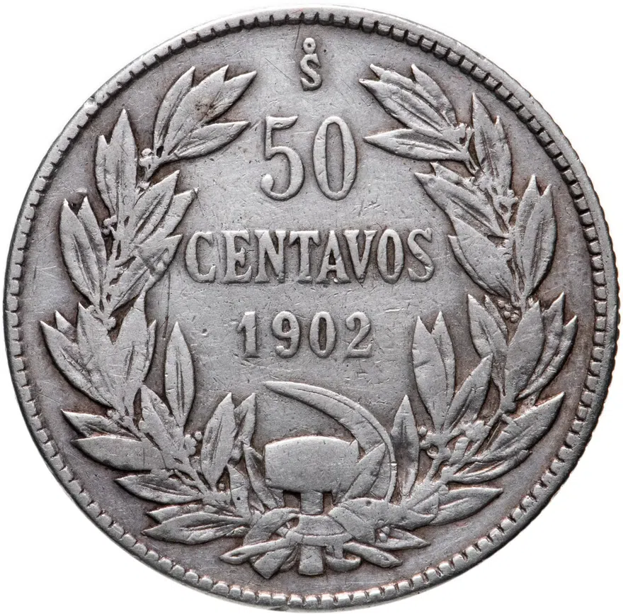 Чили 50 сентаво (centavos) 1902, аверс
