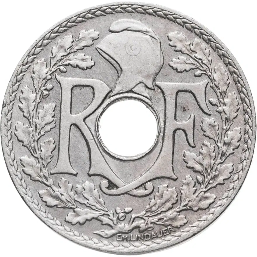 Франция 25 сантимов (centimes) 1936, реверс