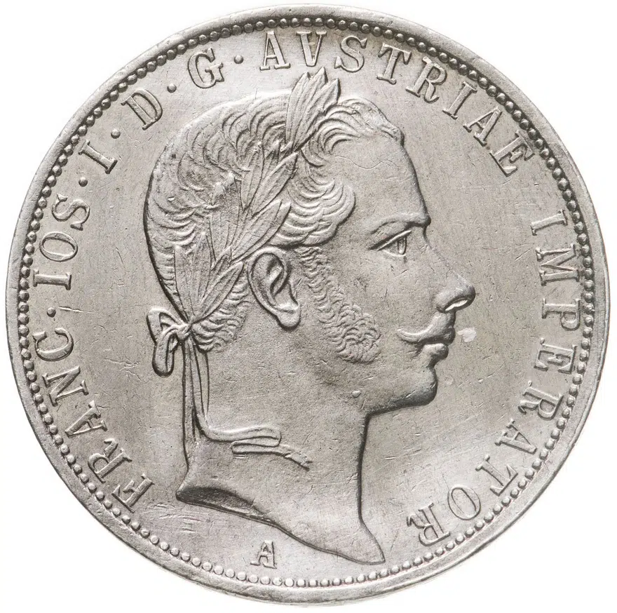 Австрия 1 флорин 1858, аверс