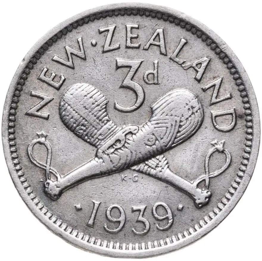Новая Зеландия 3 пенса (pence) 1939, реверс