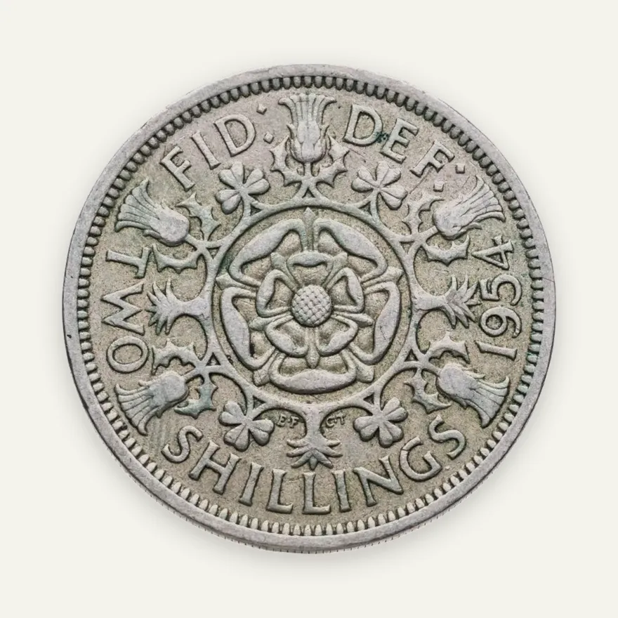 Великобритания 2 шиллинга (флорин, shillings) 1954, реверс