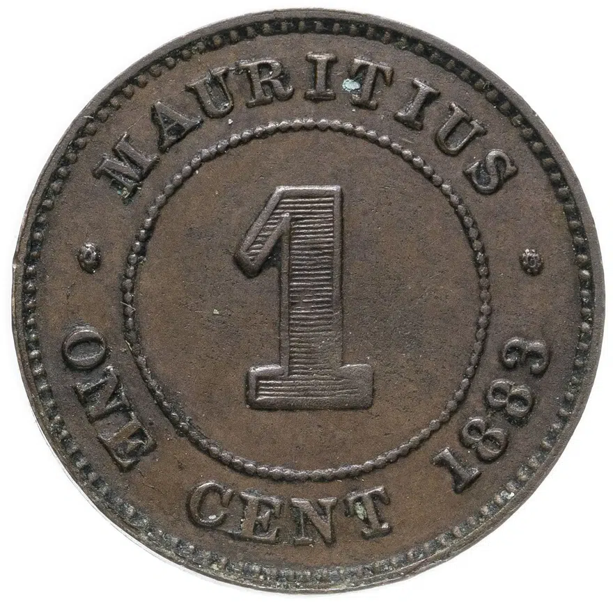 Маврикий 1 цент (cent) 1883
