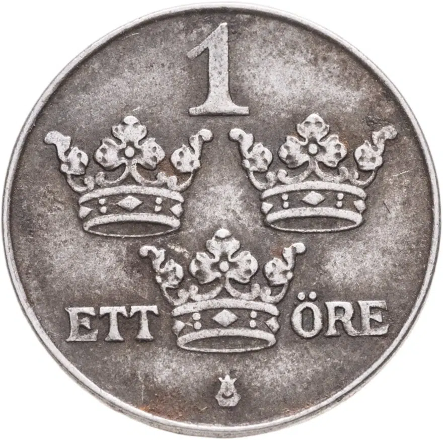 Швеция 1 эре (ore) 1949, реверс