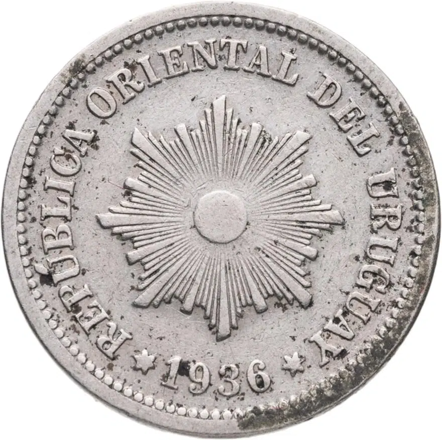 Уругвай 2 сентесимо (centesimos) 1936, реверс