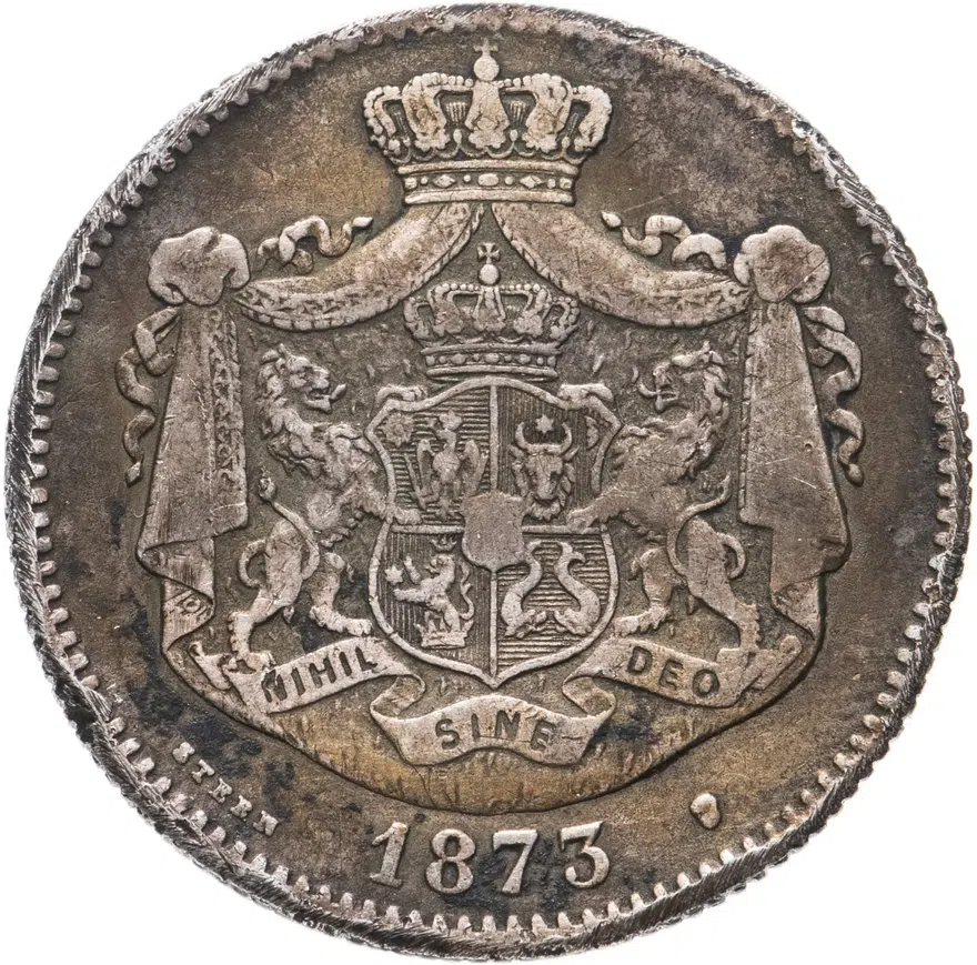 Румыния 2 лея (lei) 1873, реверс