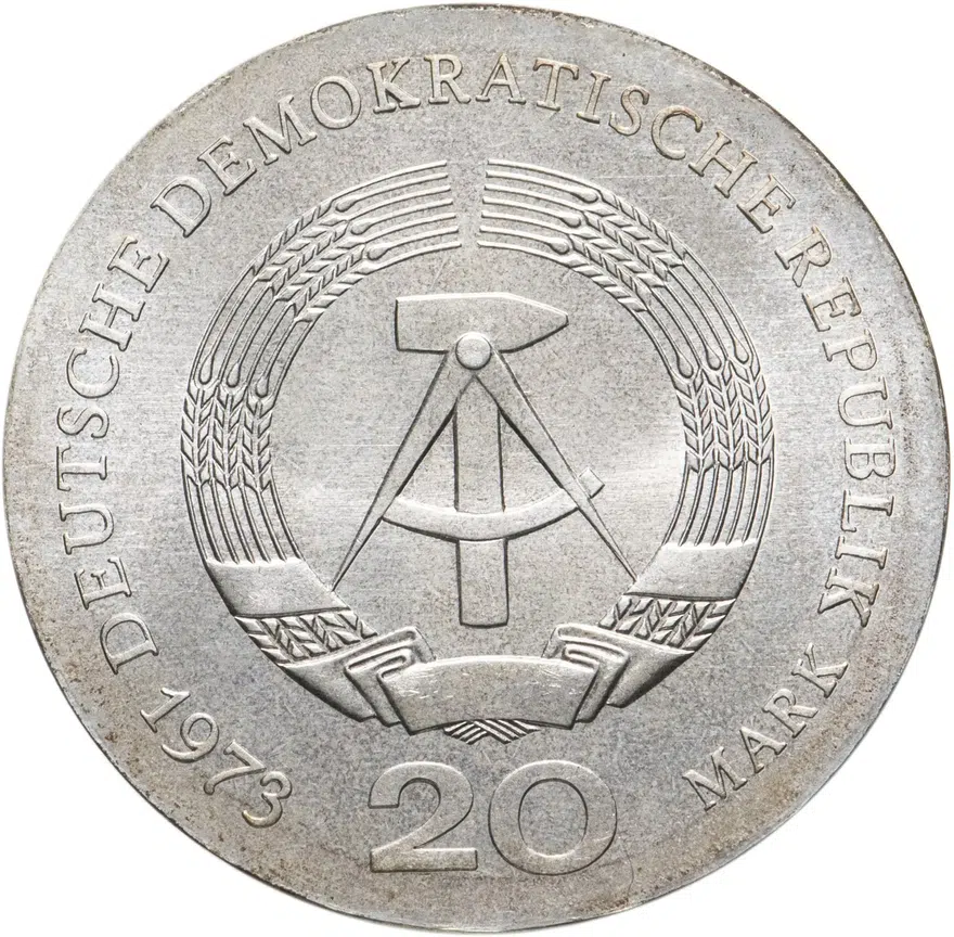 Германия (ГДР) 20 марок (mark) 1973  60 лет со дня смерти Августа Бебеля
