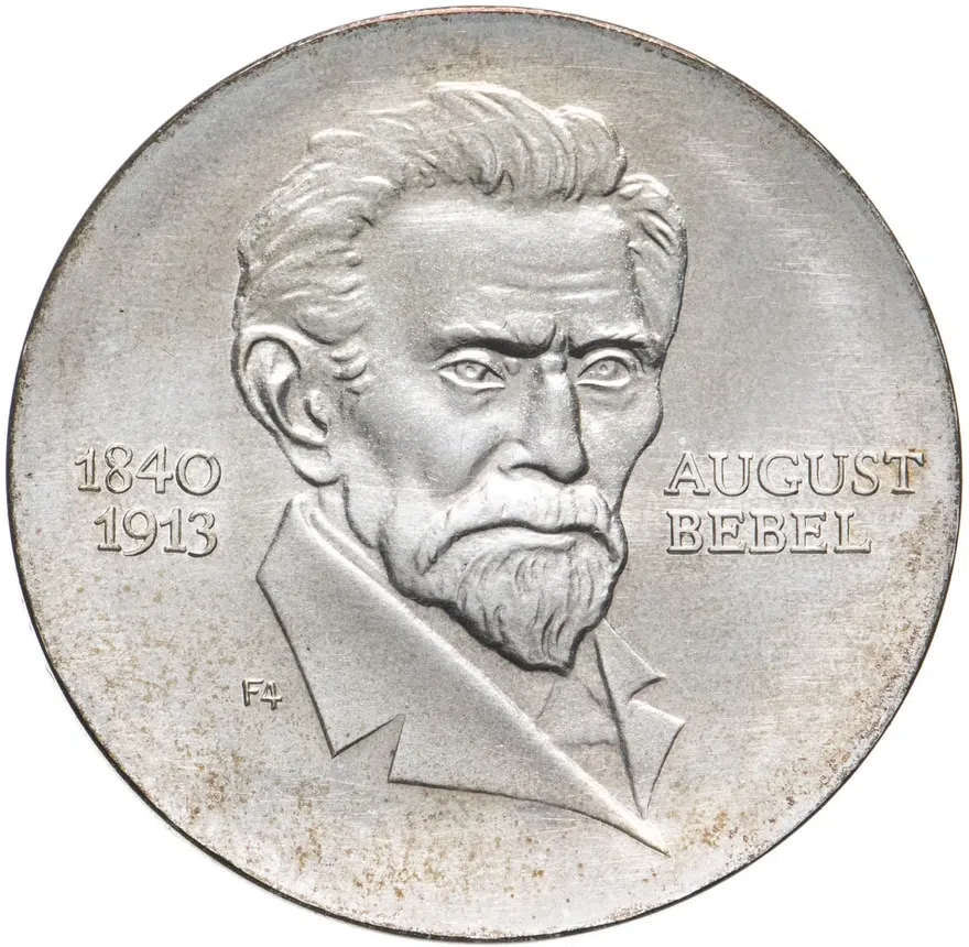 Германия (ГДР) 20 марок (mark) 1973  60 лет со дня смерти Августа Бебеля, реверс