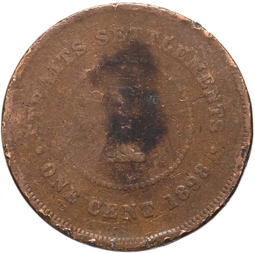 Стрейтс Сетлментс 1 цент (cent) 1898, реверс