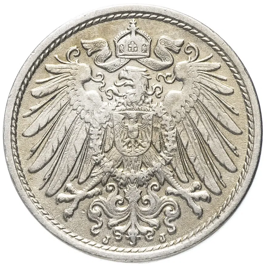 Германия 10 пфеннигов (pfennig) 1912 J, реверс