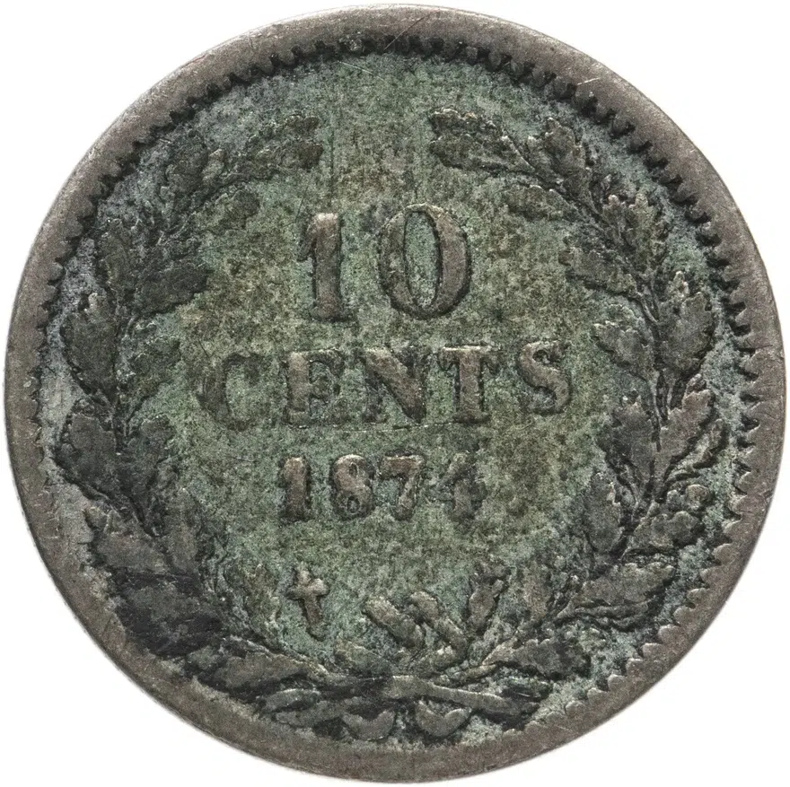 Нидерланды 10 центов (cents) 1874