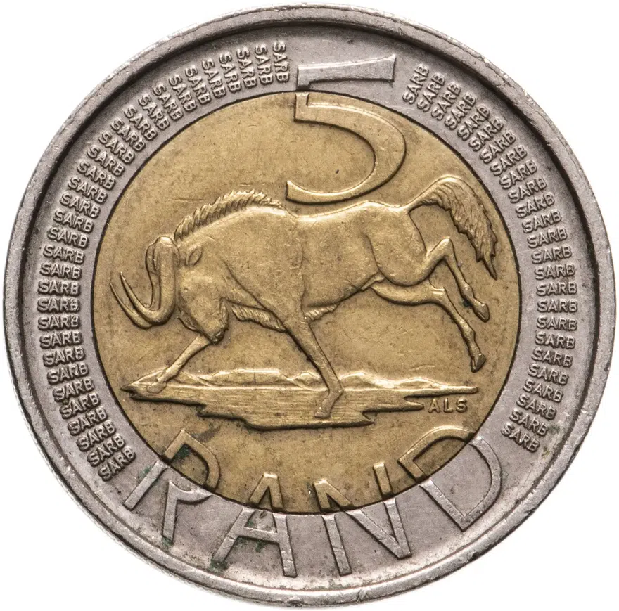 ЮАР 5 рандов (рэндов, rand) 2015
