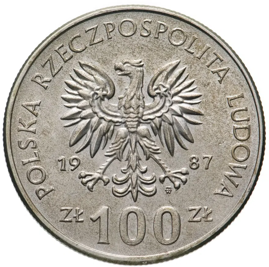 Польша 100 злотых (zlotych) 1987 "Польские правители - Король Казимир III Великий", реверс