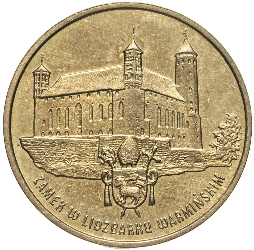 Польша 2 злотых (zlote) 1996  Замки и дворцы Польши - Лидзбарк-Варминьский замок, аверс