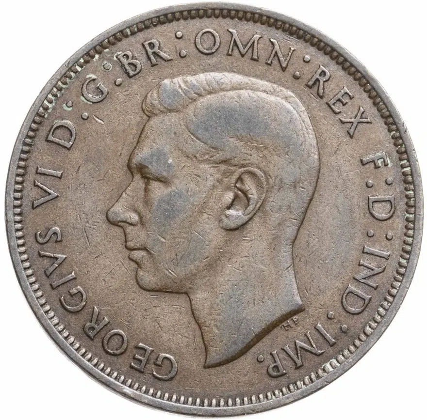 Великобритания 1 пенни (penny) 1939, аверс