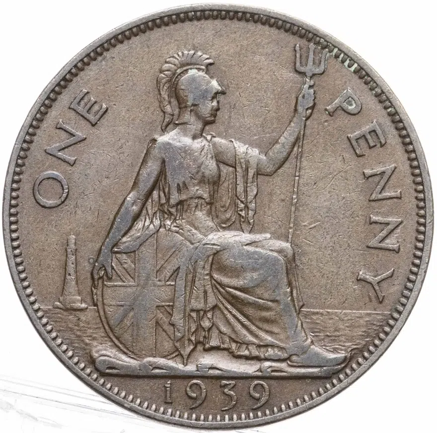 Великобритания 1 пенни (penny) 1939, реверс