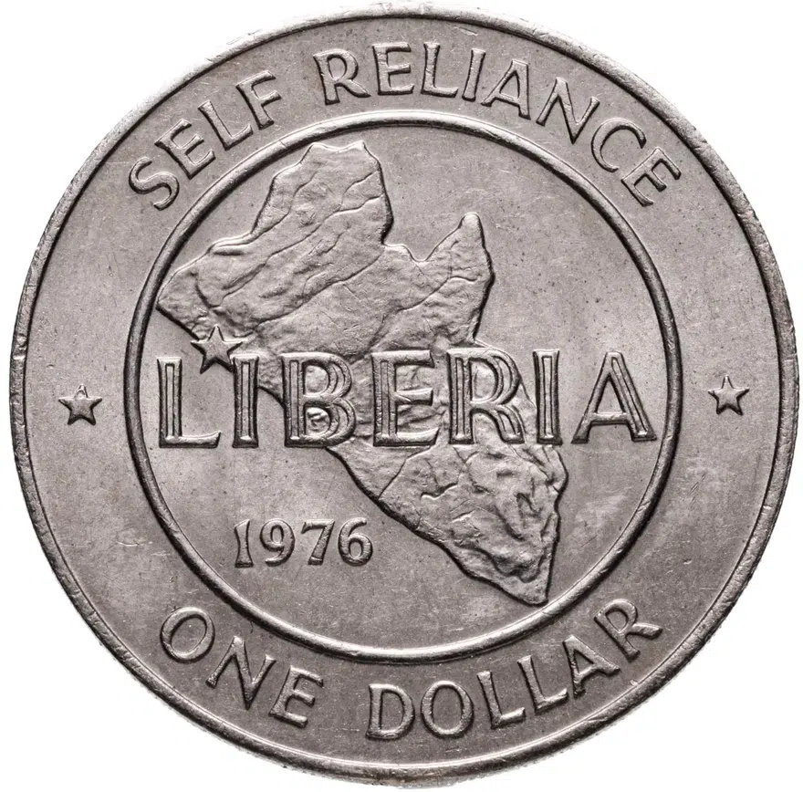 Либерия 1 доллар 1976, реверс