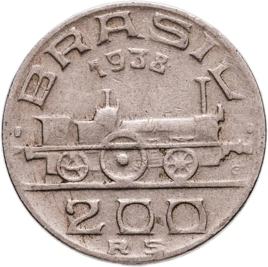 Бразилия 200 реалов (рейс, reis) 1938  Виконт ди Мауа, реверс