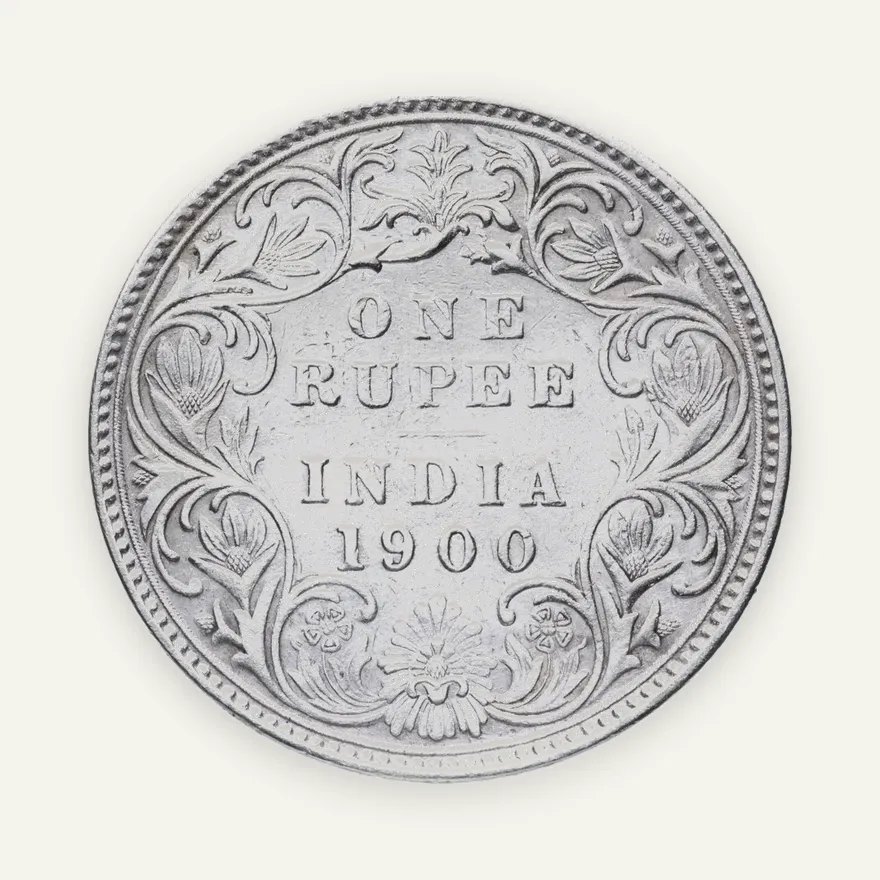Индия (Британская) 1 рупия (rupee) 1900 B, реверс