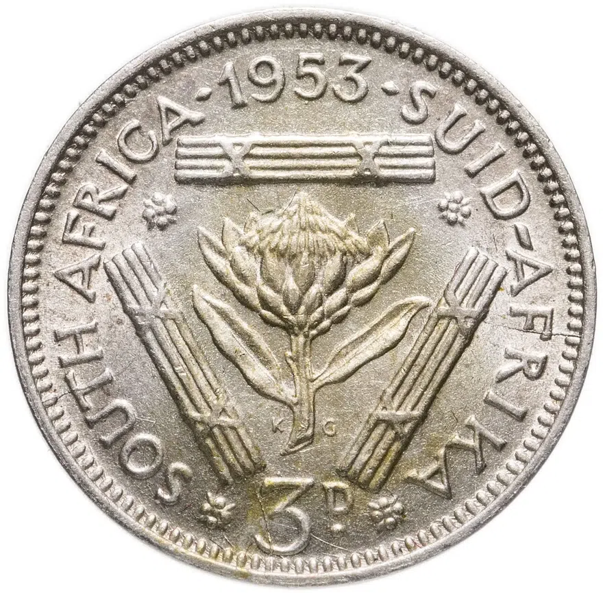 ЮАР 3 пенса (pence) 1953