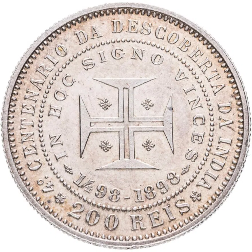 Португалия 200 реалов (рейс, reis) 1898  400 лет Открытию Индии, аверс