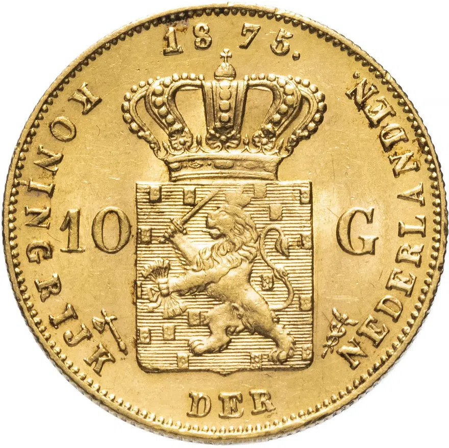 Нидерланды 10 гульденов (gulden) 1875, реверс