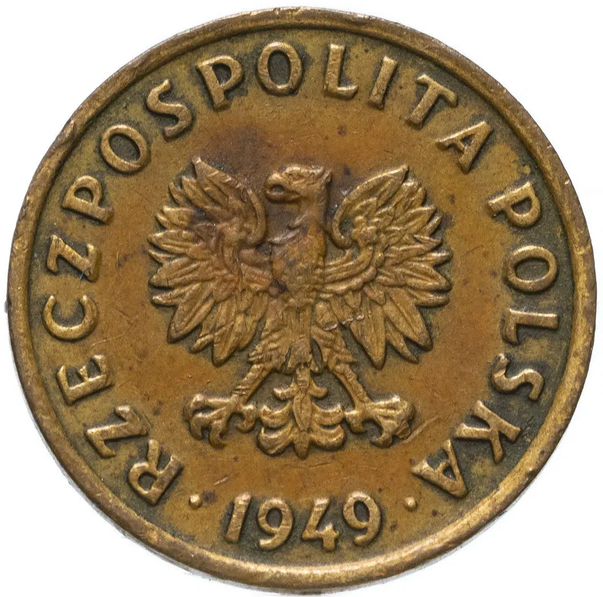 Польша 5 грошей 1949, реверс