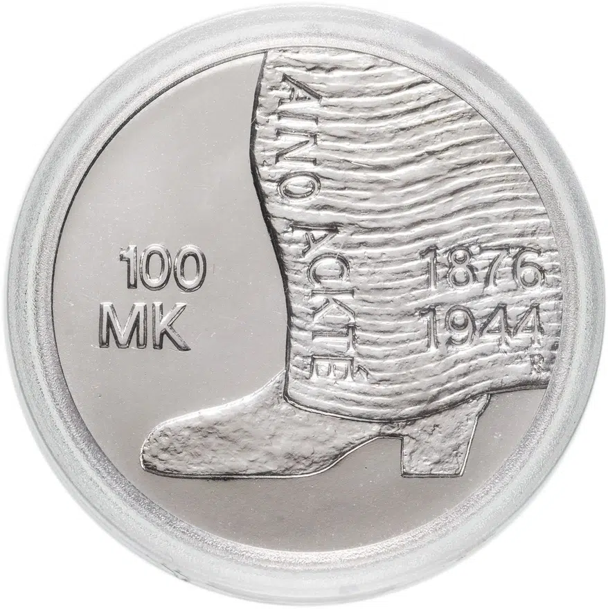 Финляндия 100 марок (markkaa) 2001 М 125 лет со дня рождения Айно Акте, аверс