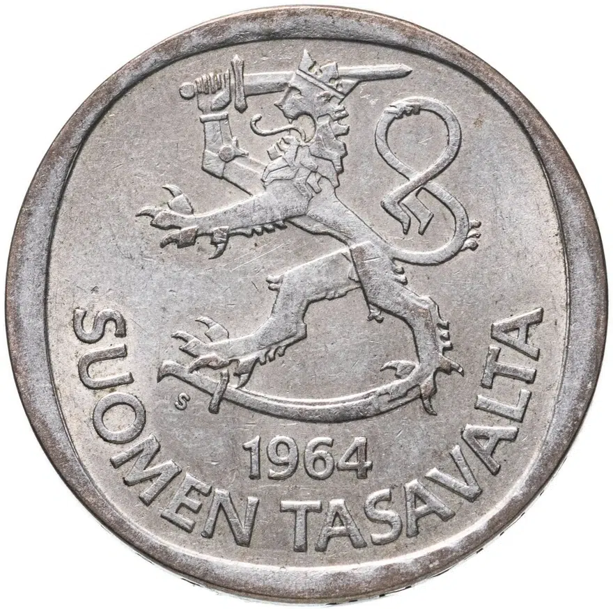 Финляндия 1 марка (markka) 1964 S