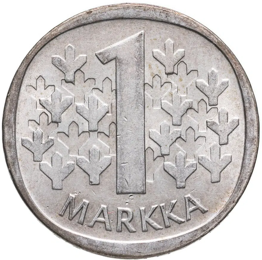 Финляндия 1 марка (markka) 1965 S, реверс