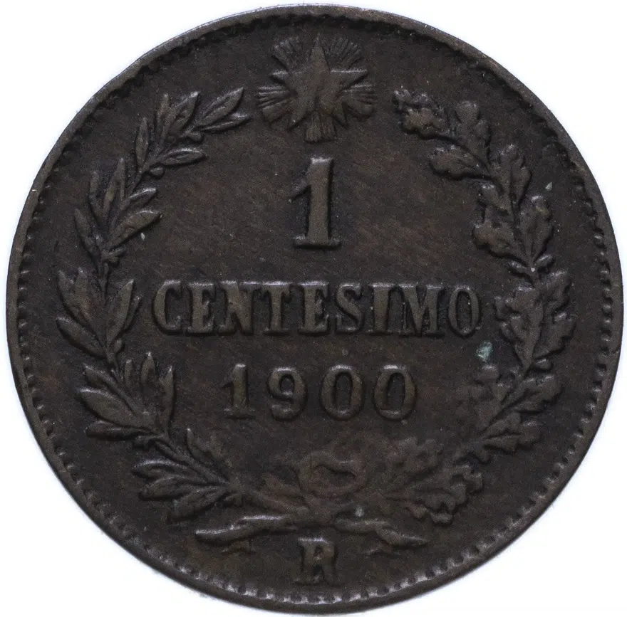 Италия 1 чентезимо (centesimo) 1900, реверс