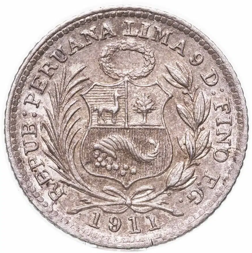 Перу 1/2 динеро (dinero) 1911, реверс