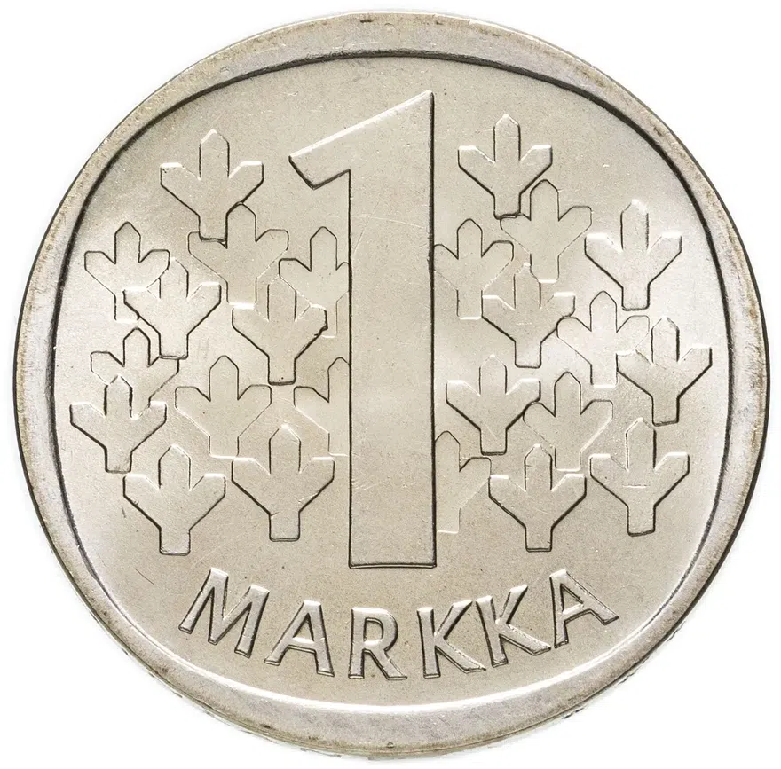 Финляндия 1 markka (марка) 1967 S