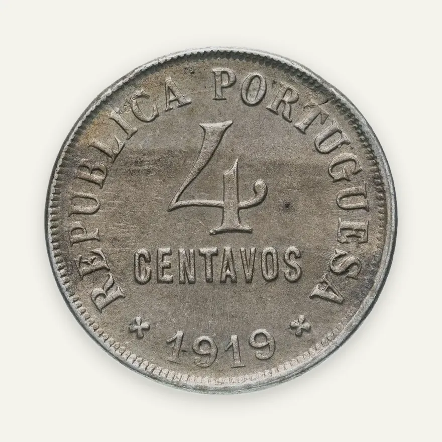 Португалия 4 сентаво (centavos) 1919, реверс