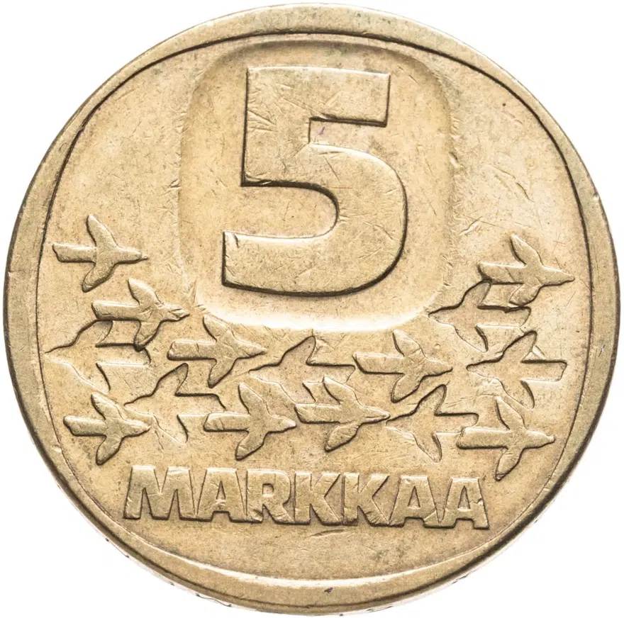 Финляндия 5 марок 1984, реверс