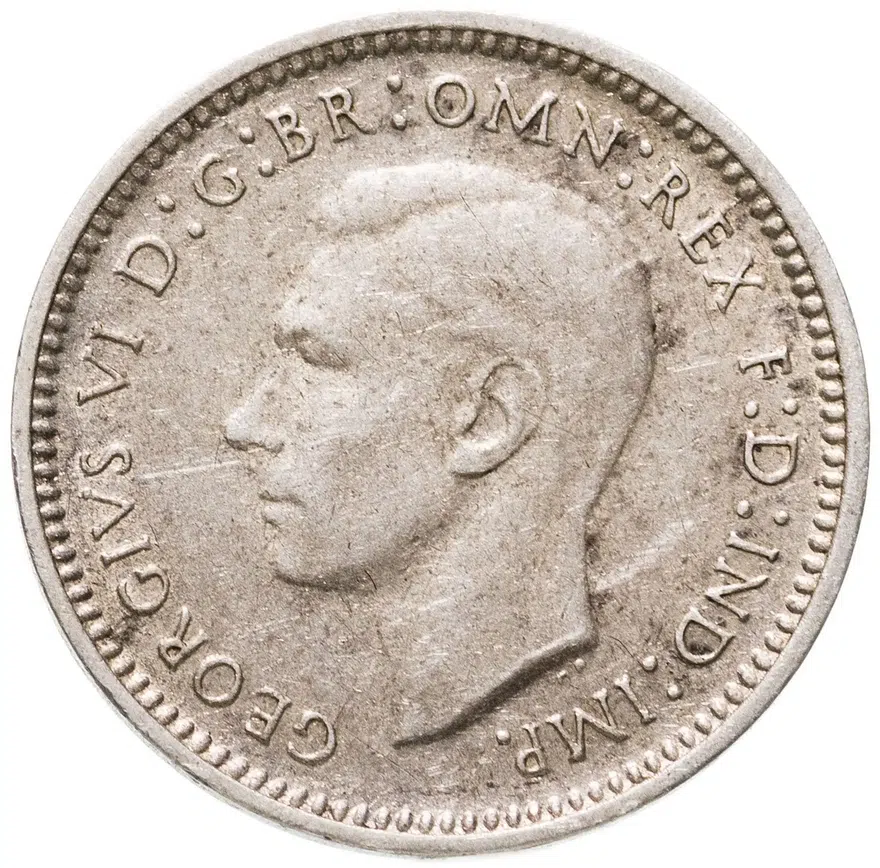Австралия 3 пенса (pence) 1943   Без отметки монетного двора, реверс