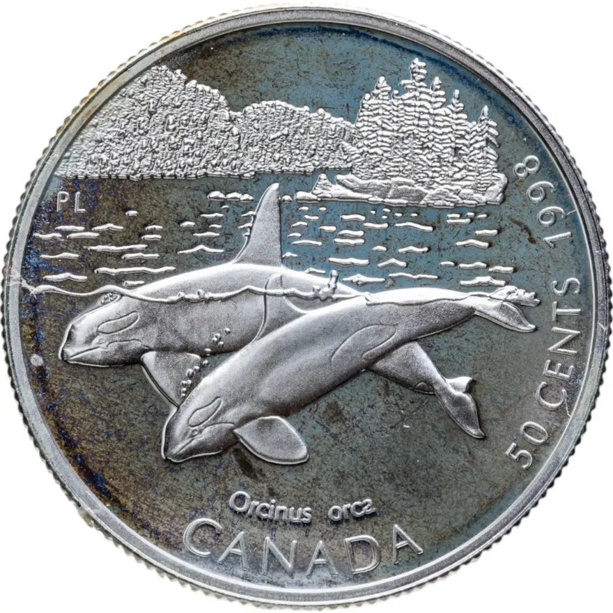 Канада 50 центов (cents) 1998 "Гиганты океана - Косатка"