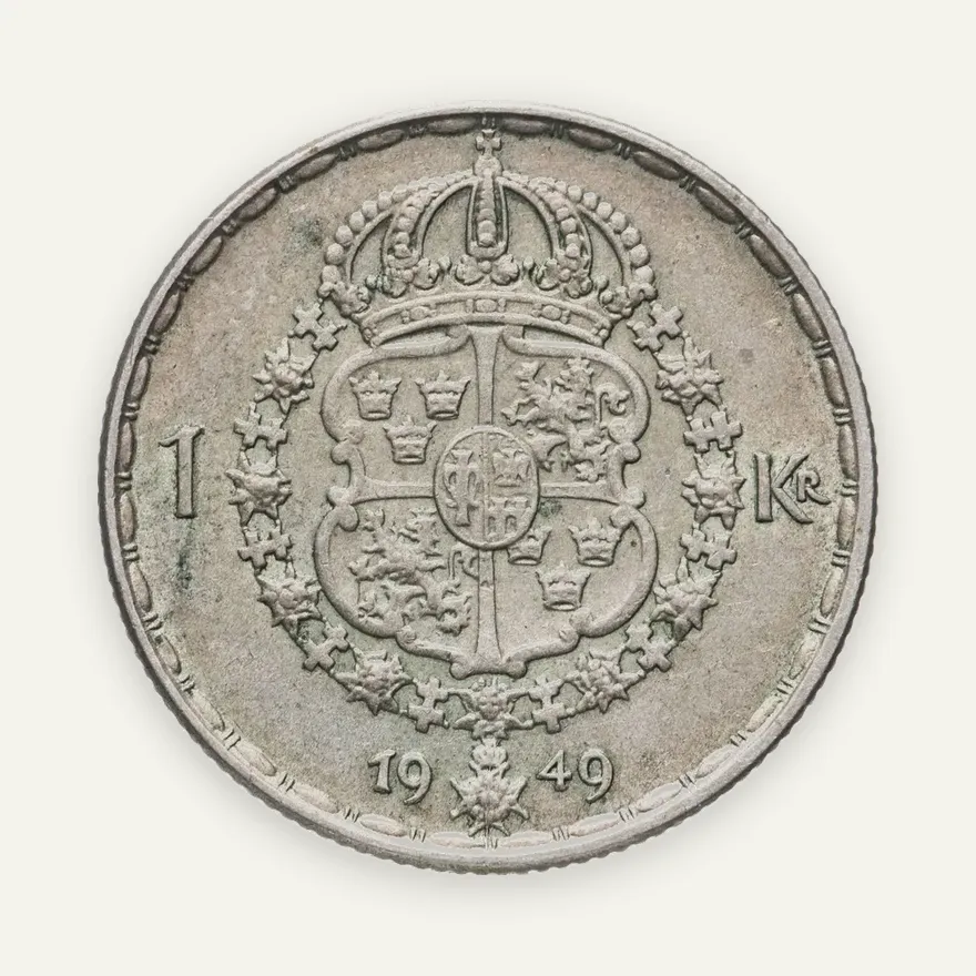 Швеция 1 крона (crown) 1949, аверс