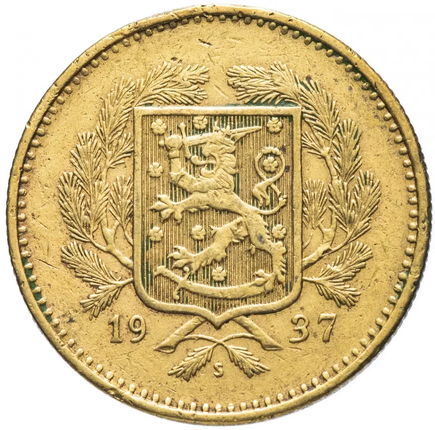 Финляндия 10 марок 1937, реверс