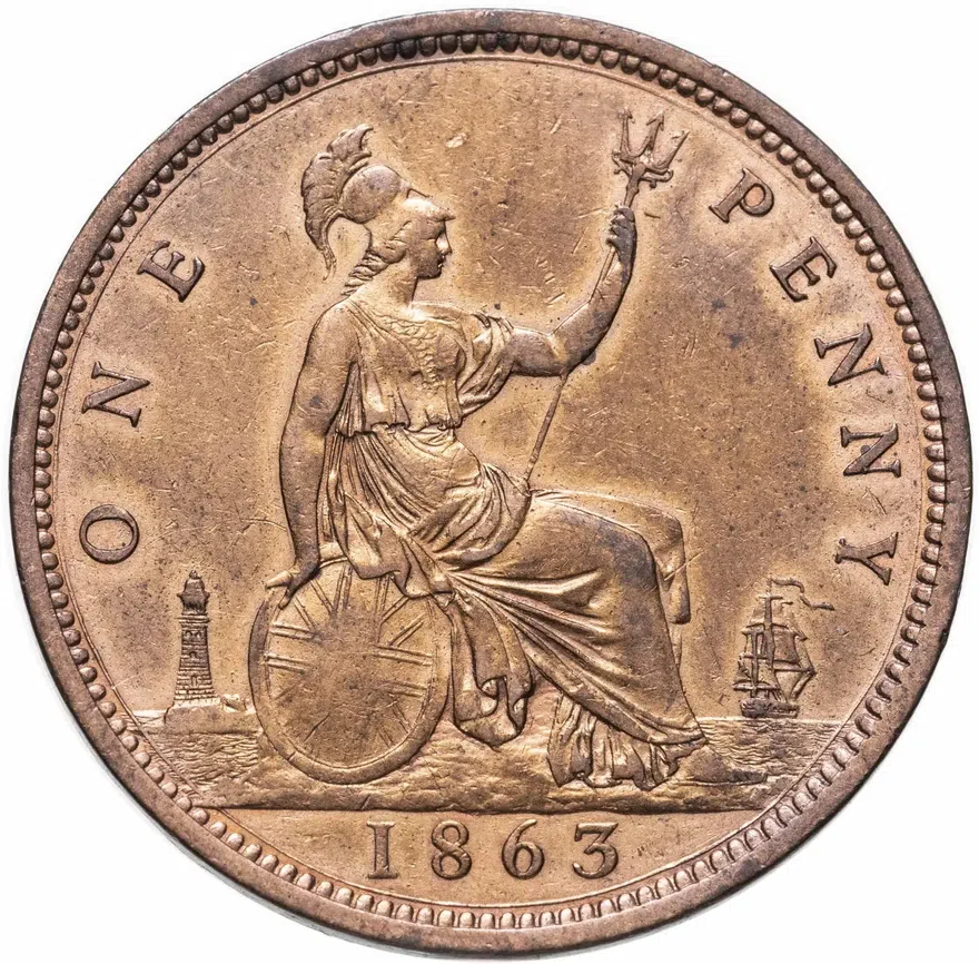 Великобритания 1 пенни 1863