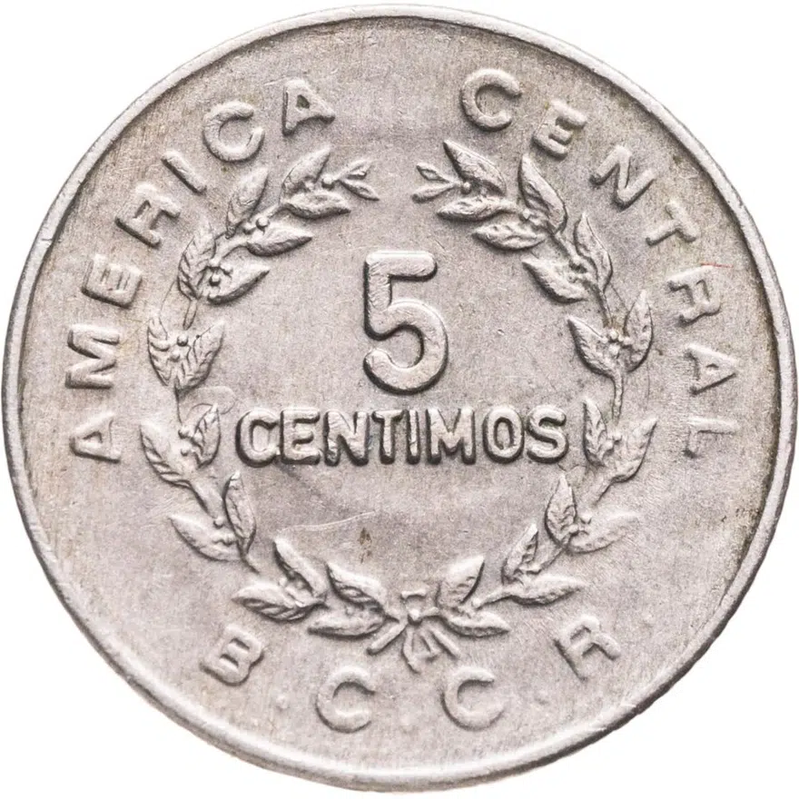 Коста-Рика 5 сентимо (centimos) 1973, реверс