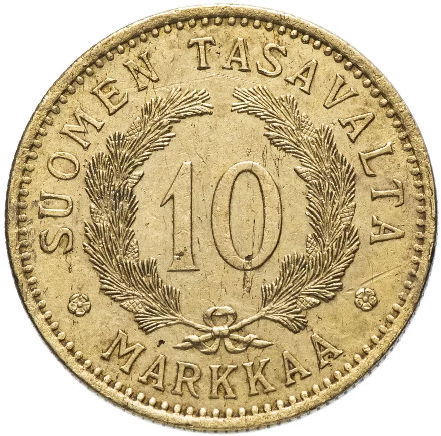 Финляндия 10 марок (markkaa) 1928 S