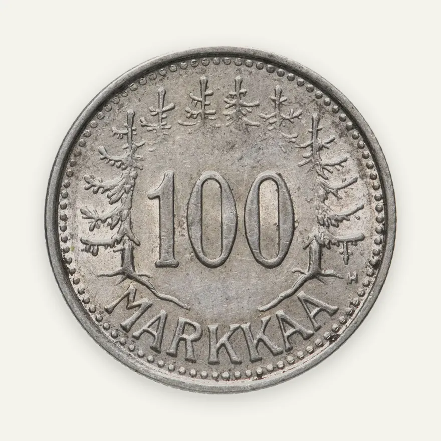 Финляндия 100 марок (markkaa) 1956 H